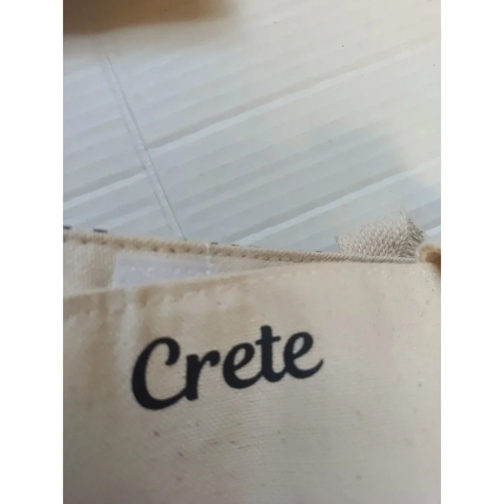 Crete Ivory Blue Evil Eye Woven Small Tote Bag 11 x 8.5‎ x 4